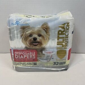 Paw‎ Inspired 13211 Ultra Protection Disposable Dog Diapers Bulk - 32 Count